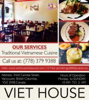 Viet House Restaurant Menu Vancouver image 1